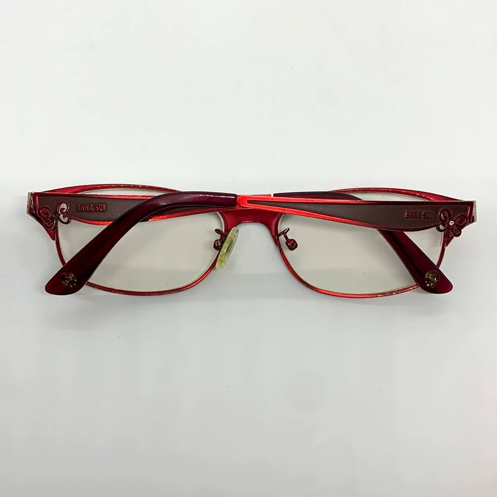 Anna Sui Glasses Red Burgundy D1X AS182 276 54 17 140 Butterfly Feminine Casual